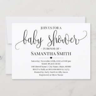 Invitation Simple Baby shower moderne maman minimaliste pour