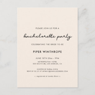 Invitation simple Bachelorette Party