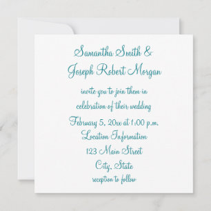 Invitation Simple Biscay Bay et Mariage blanc