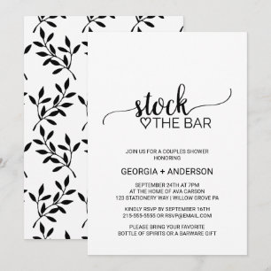 Invitation Simple Black Calligraphie Stock de la barre