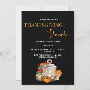 Invitation simple Black Thanksgiving