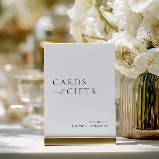 Invitation Simple Black & White Cards & Gifts Wedding Sign (Simple Black & White Cards & Gifts Wedding Sign)