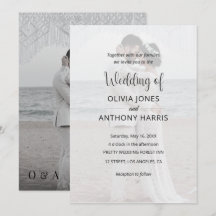 Simple Black & White Overlay Photo Wedding