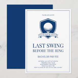 Invitation Simple Blue Dernière Balançoire Golf Enterrement d