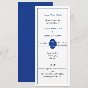 Invitation Simple Blue Personnalisable Enregistrer La Date