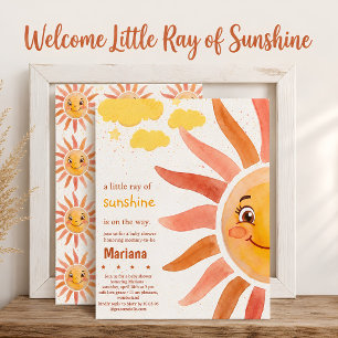 Invitation Simple Bohème vous êtes mon soleil shower bébé