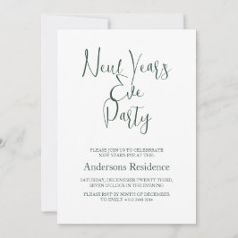 Invitation Simple bouteille Green New Year's Eve Party
