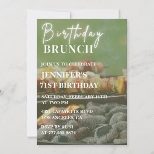 Invitation Simple Brunch BBQ arrière-cour 71e anniversaire
