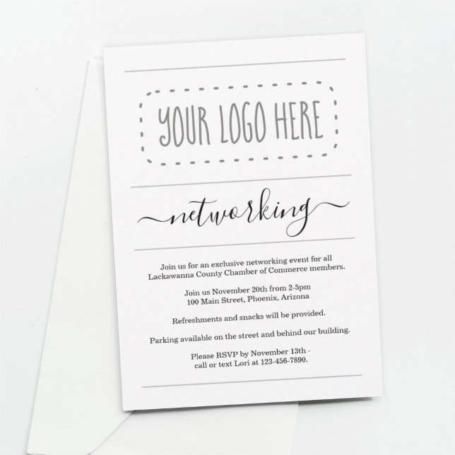 Invitation Simple Business Networking Event - Ajouter un logo (Créateur téléchargé)