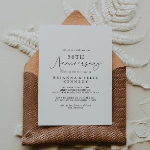 Invitation Simple calligraphie 50e anniversaire de mariage 