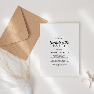 Invitation Simple Calligraphie Bachelorette
