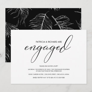 Invitation Simple Calligraphie Moderne Script Fête de Fiançai