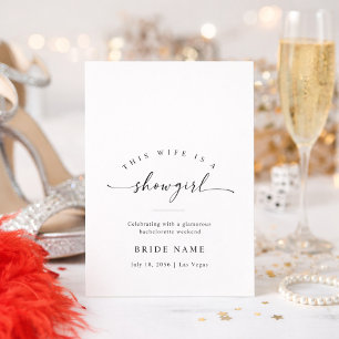 Invitation Simple Cette épouse est une showgirl enterrement d