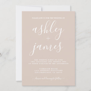 Invitation Simple Chic Calligraphie Pastel Purple Mariage
