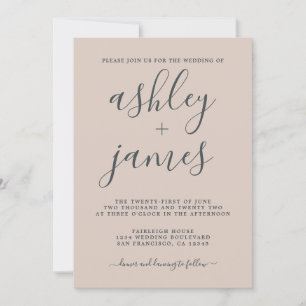 Invitation Simple Chic Calligraphie Pastel Purple Mariage