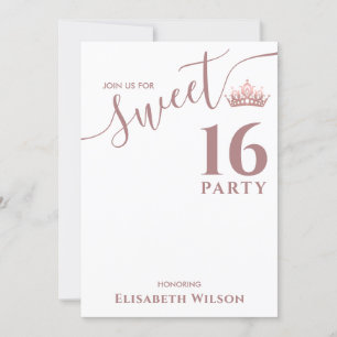Invitation Simple chic Cool rose or tiara doux 16