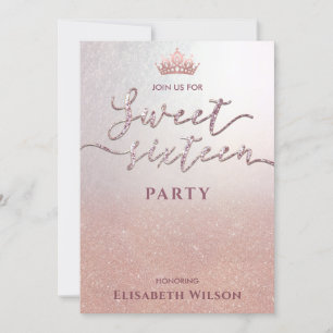 Invitation Simple chic Cool rose or tiara doux 16