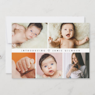 Invitation Simple Chic Introduction Baby Photos Merci