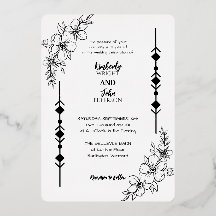 Invitation simple chic Mariage Foil