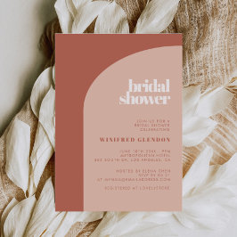 Invitation Simple chic pêche en terre cuite arche douche nupt