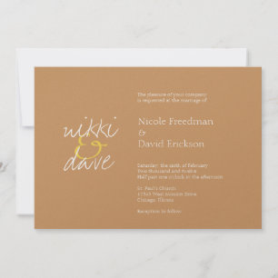 Invitation Simple chic shimmer élégance moderne mariage en br