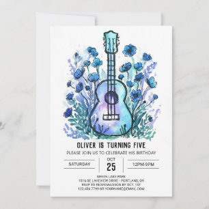 Invitation Simple Chord Guitar Boy Anniversaire