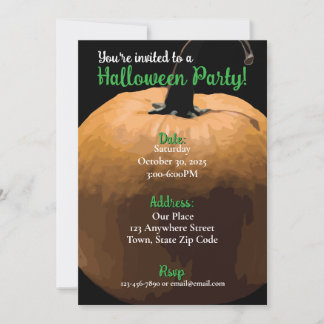 Invitation simple Citrouille de fête d'Halloween