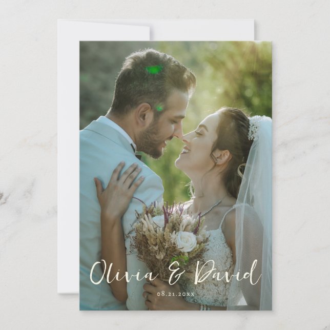 Invitation Simple classique élégant Mariage romantique photo (Devant)