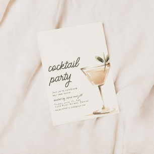 Invitation simple Cocktail Party avec boisson