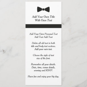 Invitation simple Cravate noire Bow Cravate
