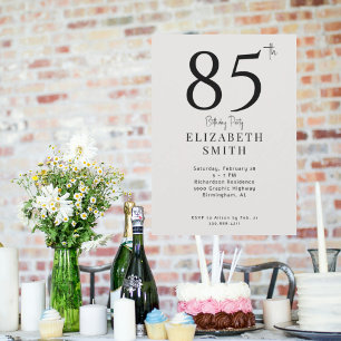 Invitation Simple Cream fête de 85e anniversaire