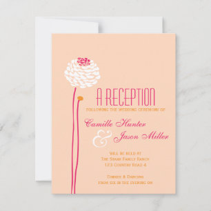 Invitation Simple Dahlia - Réception Rose & Orange