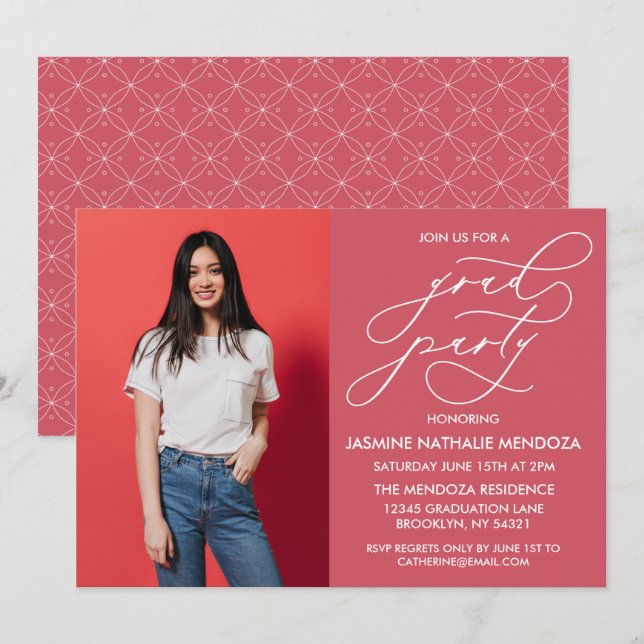 INVITATION SIMPLE DE DIPLÔME DE CALLIGRAPHIE SIMPL (Devant / Derrière)