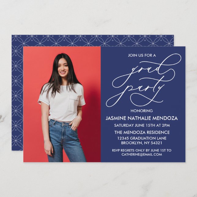 INVITATION SIMPLE DE DIPLÔME DE CALLIGRAPHIE SIMPL (Devant / Derrière)