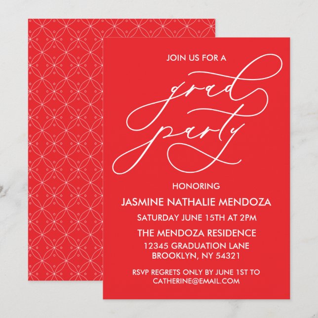 INVITATION SIMPLE DE DIPLÔME DE CALLIGRAPHIE SIMPL (Devant / Derrière)