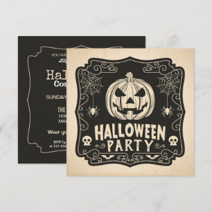 Invitation simple de la partie   de costume de