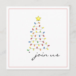 Invitation simple de partie d'arbre de lumière de