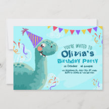 Invitation simple Dinosaur fête d'anniversaire