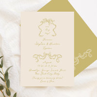 Simple Doodé manuscrit Bow Cream Mariage de mousse