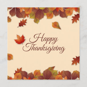 Invitation simple du thanksgiving   de feuille