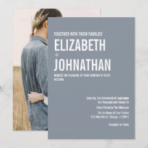 Simple Dusty Blue Typographie Mariage Photo