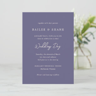 Invitation Simple Dusty violet Mariage moderne