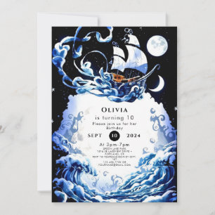 Invitation Simple Editable Aventure Pirate Anniversaire