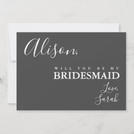 Invitation Simple Élégance Be My Bridesmaid Proposition Card