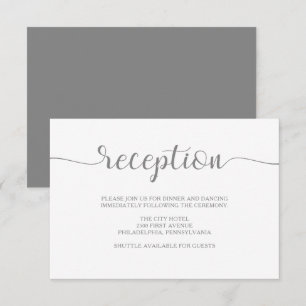 Invitation Simple Élégance Réception Minimaliste Grise et B