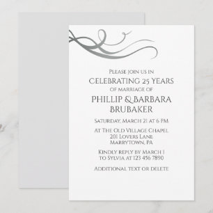 Invitation Simple Élégant 25e anniversaire de mariage