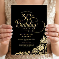 Simple Élégant 30e Anniversaire Roses Noires et Do