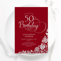 Simple élégant 50e anniversaire Roses d'argent rou