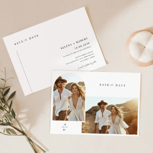 Invitation Simple Elegant Boho Photo Wedding Enregistrer la d