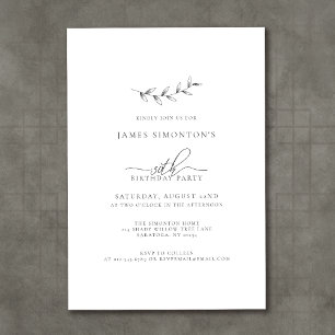 Invitation Simple Elegant Botanical 30e anniversaire